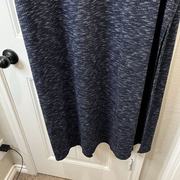 Lularoe Joy Vest Open Duster Size L Navy Blue Gray Side Slits Boho Sleeveless - Picture 9 of 10